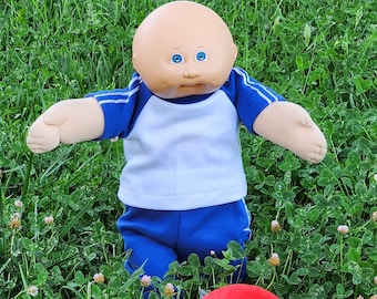 Cabbage Patch Doll Clothes - Handmade for 16" - 18" Boy Dolls - Blue Sweats Outfit