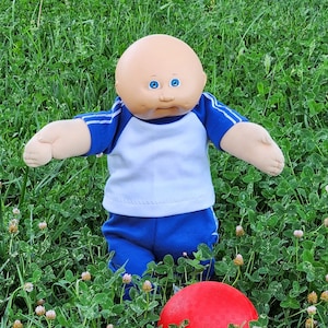 Cabbage Patch Doll Clothes - Handmade for 16" - 18" Boy Dolls - Blue Sweats Outfit