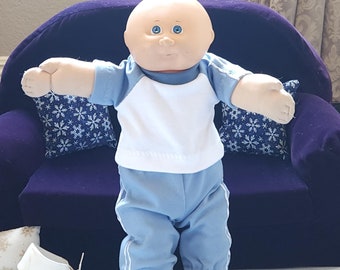 Cabbage Patch Clothes - Handmade for 16" - 18" Boy Dolls - Light Blue Sweats Outfit