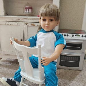 23&quot; Boy or Girl Doll Clothes - Fits My Twinn - Teal and White Sweats Outfit - Handmade