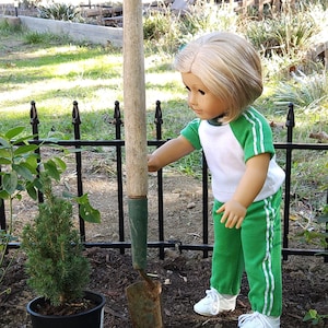 18&quot; Boy or Girl Doll Clothes - Fits American Doll - Götz - Green and White Sweats Outfit - Handmade