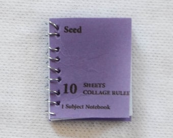 Dollhouse Miniature Purple Spiral Notebook with Lined Pages - Really Opens
