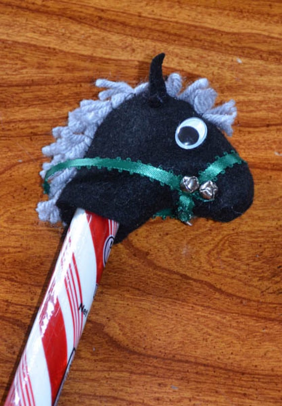 Candy Cane Hobby Horse Black 3.5 Ounces 10 Tall Etsy