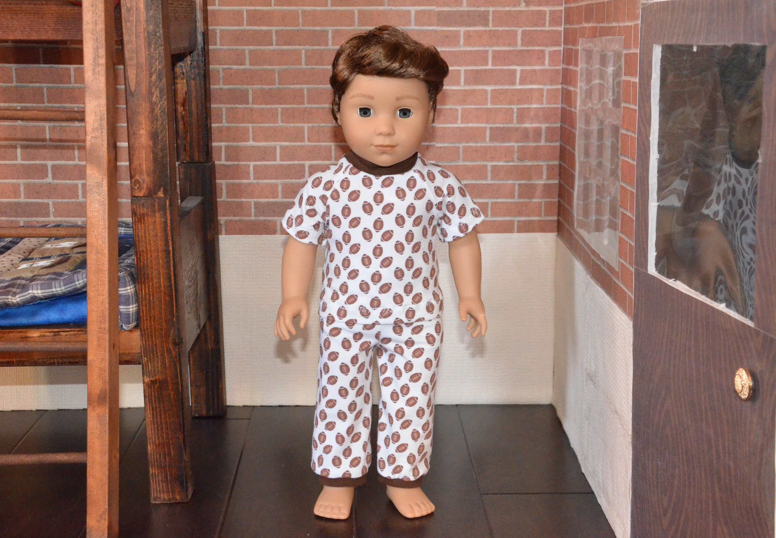 Football Pajamas for American Girl Boy Dolls