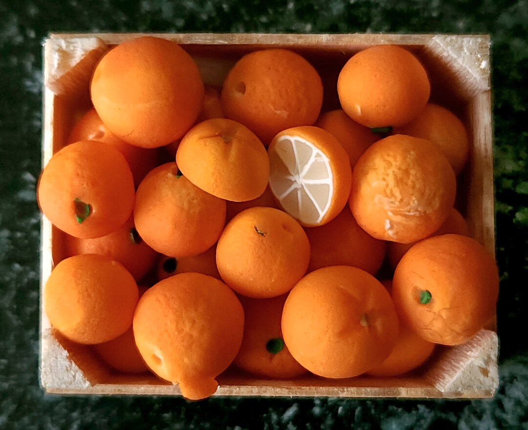 Dollhouse Miniature Handmade Oranges in Crate One Inch Scale Food Removable Etsy