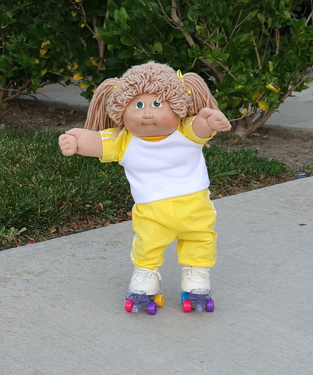 Cabbage Patch Doll Clothes Handmade for 16 18 Girl Dolls Yellow Sweats