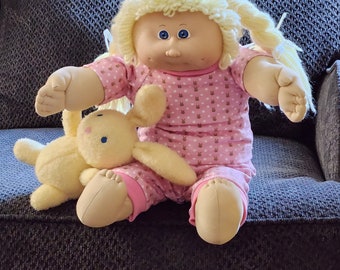 Cabbage Patch Doll Clothes - Handmade for 16 - 17 inch Dolls - Pink Bunny Pajamas - EXCLUSIVE FABRIC