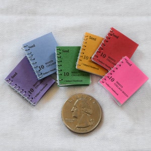 May include: Six small, colorful spiral bound notebooks with the word "Seed" and "10 Sheets Collage" printed on the covers.