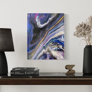 Abstract Spin Art, 16 x 20 canvas, acrylic painting, fluid art, OOAK
