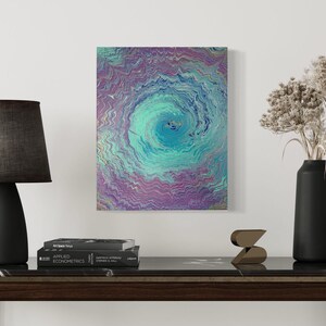 Abstract Spin Art, 16 x 20 canvas, acrylic painting, fluid art, OOAK