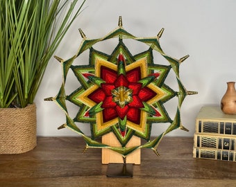 OOAK Yarn Mandala Ojos de Dios, Christmas decor, wall decor, room decor