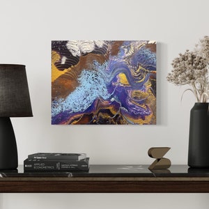 Abstract Spin Art, 16 x 20 canvas, acrylic painting, fluid art, OOAK