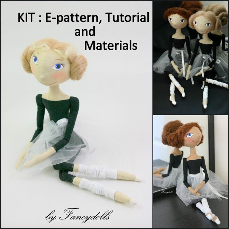 Cloth Doll Making Sewing Kit PATTERN TUTORIAL MATERIALS Little Etsy