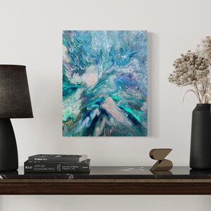 Abstract Spin Art, 16 x 20 canvas, acrylic painting, fluid art, OOAK