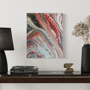 Abstract Spin Art, 16 x 20 canvas, acrylic painting, fluid art, OOAK