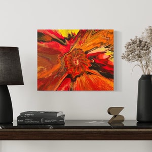 Abstract Spin Art, 16 x 20 canvas, acrylic painting, fluid art, OOAK