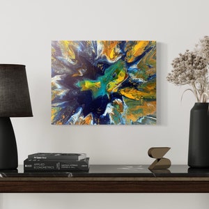 Abstract Spin Art, 16 x 20 canvas, acrylic painting, fluid art, OOAK