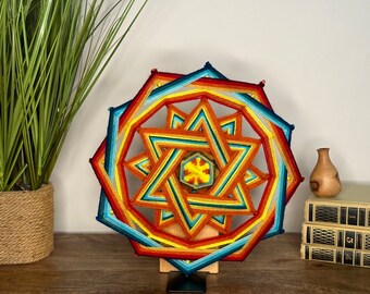 OOAK Yarn Mandala Ojos de Dios, wall decor, room decor