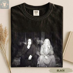 Dumbledore Snape McGonagall Trail Cam Shirt, Wizard Smoking Meme Tee, Funny Wizard Parody Graphic, Black White Fantasy Humor, Comfort Colors