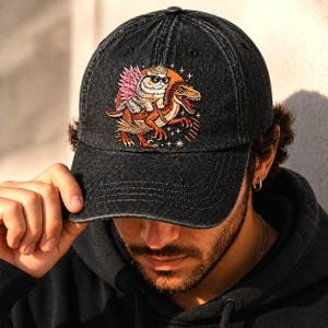 Dungeon Crawler Carl Embroidered Hat, Princess Donut And Mongo Cap, Washed Dad Hat, Embroidery Patch Baseball Cap, Fantasy Reader Hat