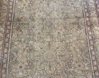 4x6 Area Rug, Handmade Turkish Rug, Vintage Wool Carpet, Boho Living Room Rug, Rugs for living room