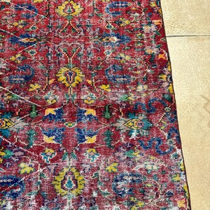 Alfombra Oushak vintage de 6x9, alfombra turca, alfombra de lana vintage, alfombra bohemia para sala de estar, alfombras para sala de estar, alfombra para dormitorio imagen 4