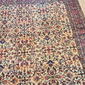 7x10 Vintage Rug, Turkish Rug, Red Rug, Oversized Rug, Living Room Rug, Antique Rug, Oushak Rug, Bedroom Rug, Office Rug, 6'8"x10’ image 12