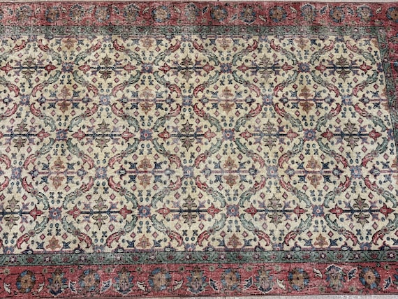 5x8 Vintage Red Rug, Handmade Rug, Turkish rugs, Wool Rug, Living Room Rug, Authentic Turkish Rug, Bedroom Rug, Kitchen rug