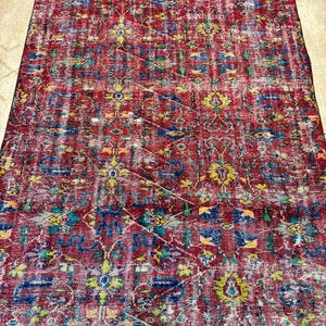 Alfombra Oushak vintage de 6x9, alfombra turca, alfombra de lana vintage, alfombra bohemia para sala de estar, alfombras para sala de estar, alfombra para dormitorio imagen 2