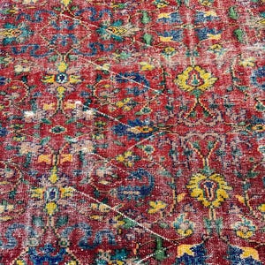 Alfombra Oushak vintage de 6x9, alfombra turca, alfombra de lana vintage, alfombra bohemia para sala de estar, alfombras para sala de estar, alfombra para dormitorio imagen 1