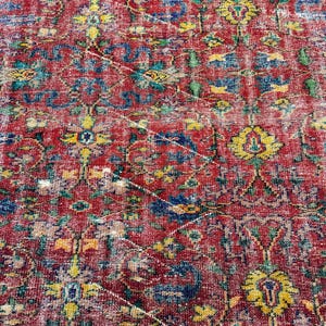Alfombra Oushak vintage de 6x9, alfombra turca, alfombra de lana vintage, alfombra bohemia para sala de estar, alfombras para sala de estar, alfombra para dormitorio imagen 11