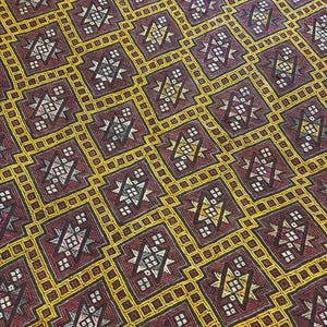 6x10 Vintage Yellow Kilim Rug, Handmade Turkish Area Rug, Rugs for Living Room