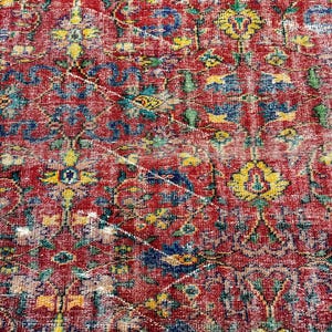 Alfombra Oushak vintage de 6x9, alfombra turca, alfombra de lana vintage, alfombra bohemia para sala de estar, alfombras para sala de estar, alfombra para dormitorio imagen 6