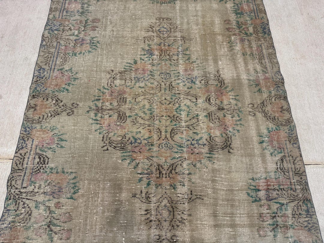 5x7 Rugs for Living Room - Handmade Floral Area Oushak Rug - Etsy