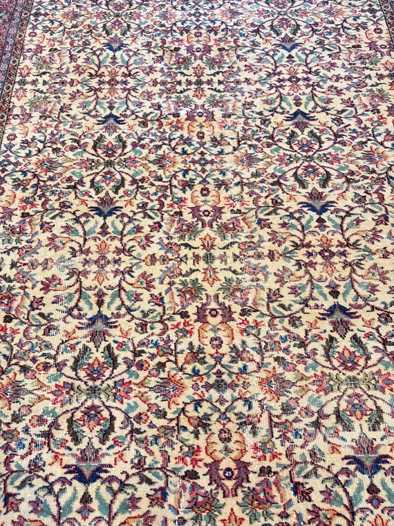 7x10 Vintage Rug, Turkish Rug, Red Rug, Oversized Rug, Living Room Rug, Antique Rug, Oushak Rug, Bedroom Rug, Office Rug, 6'8"x10’