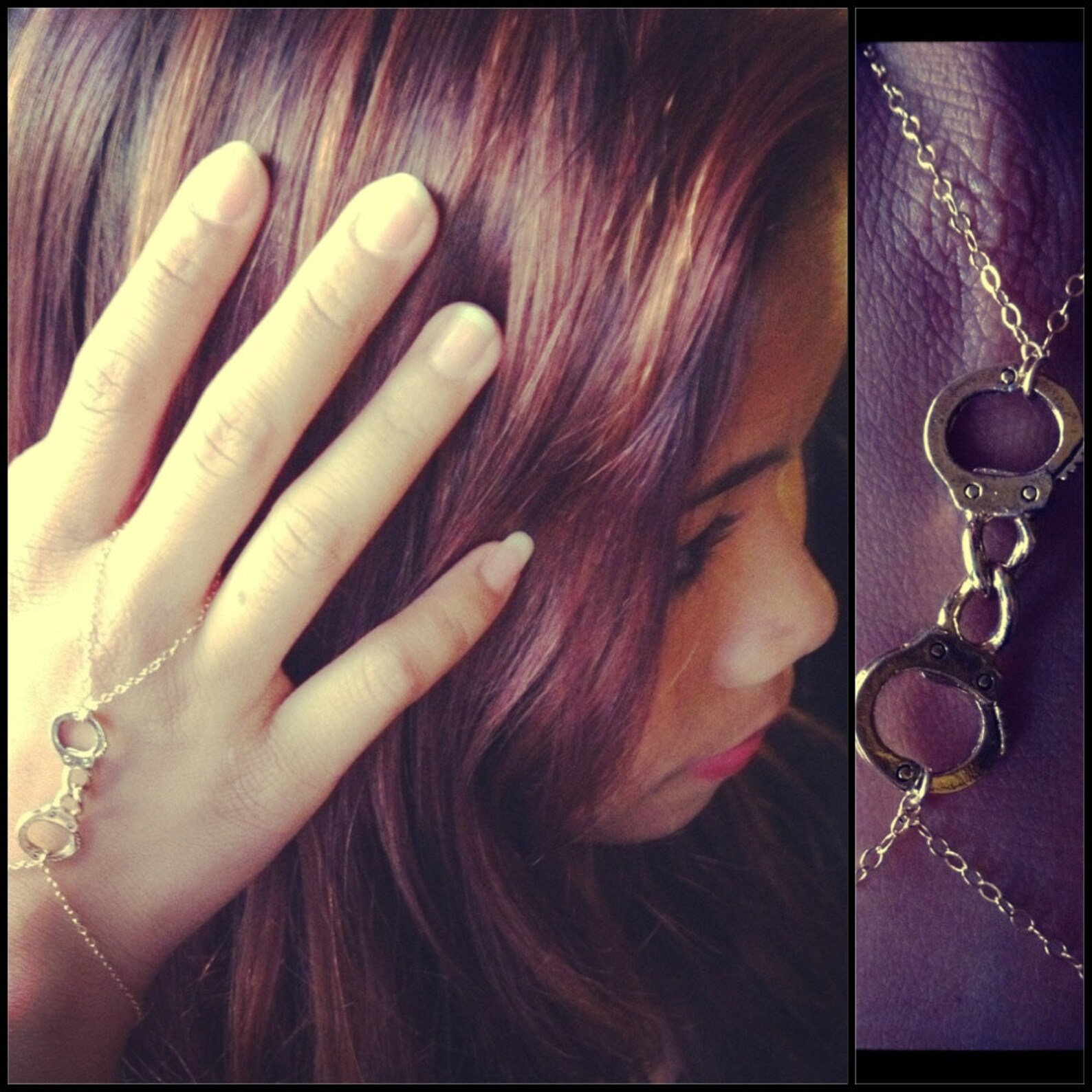 Gold Handcuff Finger Bracelet Slave Bracelet. Edgy Trendy Etsy