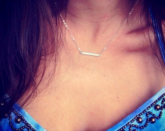 Tiny Sterling Silver Tiny Bar Choker/Necklace. Never take-off, everyday necklace!