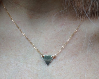 Sale! TRIANGLE Charm Everyday Necklace, ALL 14k Gold-filled or Sterling Silver, Contemporary & Classy. Geometric, Great Layering Necklace.