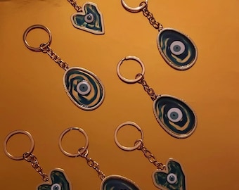 Blue Evil Eye Keychain: Nazar Turkish Charm, Meaningful Gift