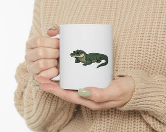 Swimming Alligator Mug | Ceramic Coffee Cup, 11oz or 15oz