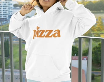 Pizza Monster Unisex Vintage Style Graphic Hoodie in Peach - Etsy