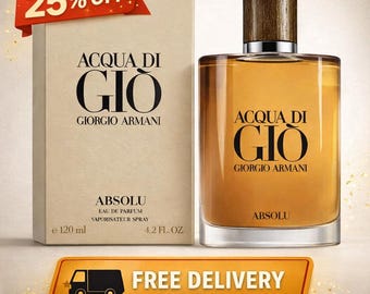 Eau de parfum Acqua di Gio Absolu 120 ml (4,2 oz) | Parfum premium pour hommes | parfum de longue durée | Cadeau pour lui