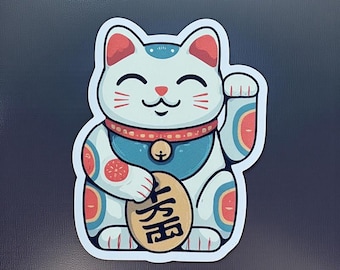 Lucky Cat Magnet for Fridge, Maneki Neko Magnet, Kawaii Decoration, Original Design
