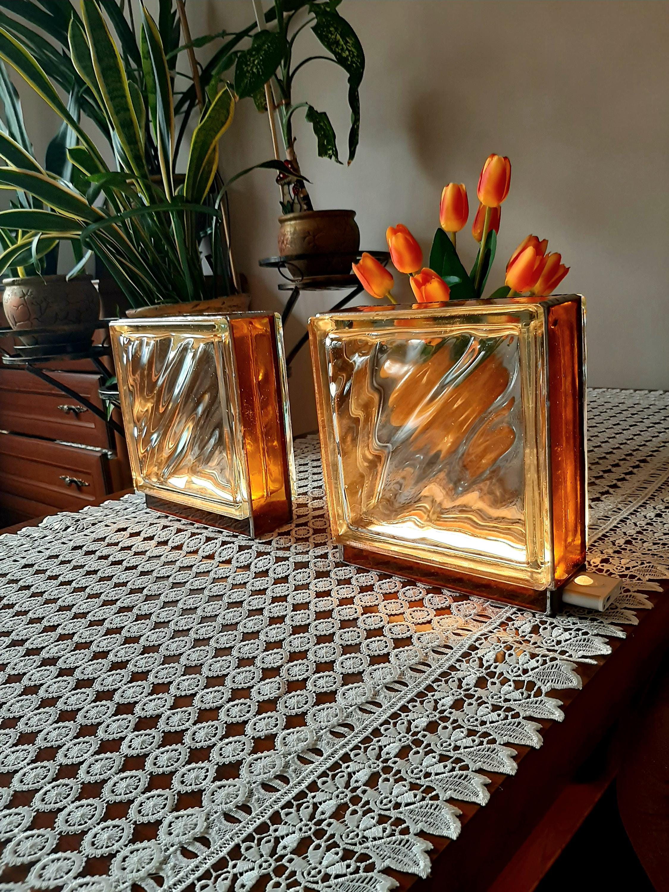 Paire De Blocs En Verre Vintage - Parfait état, Sans Impact