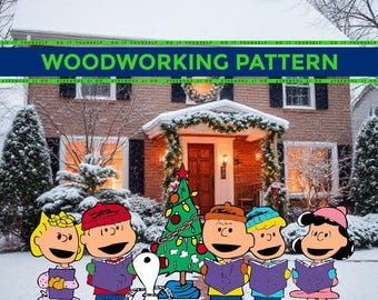 Peanuts Gang Carolers Woodwork Pattern: Weihnachtsdekor (Digitaler Download)