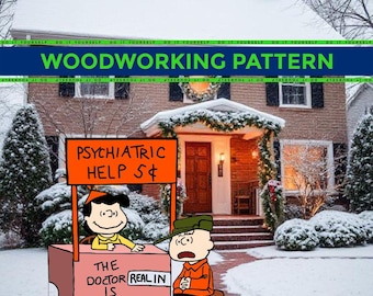 Houtbewerkingspatroon Charlie Brown psychiatrisch hokje: Christmas Yard Art (digitale download)