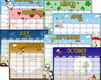 2026 Peanuts Calendar Digital Download | Snoopy PDF Printable Planner