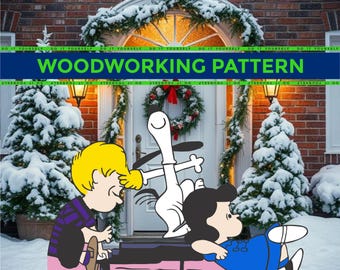 Snoopy Klavier Holzschnittmuster: Lucy & Schroeder Christmas Yard Art (Digitaler Download)