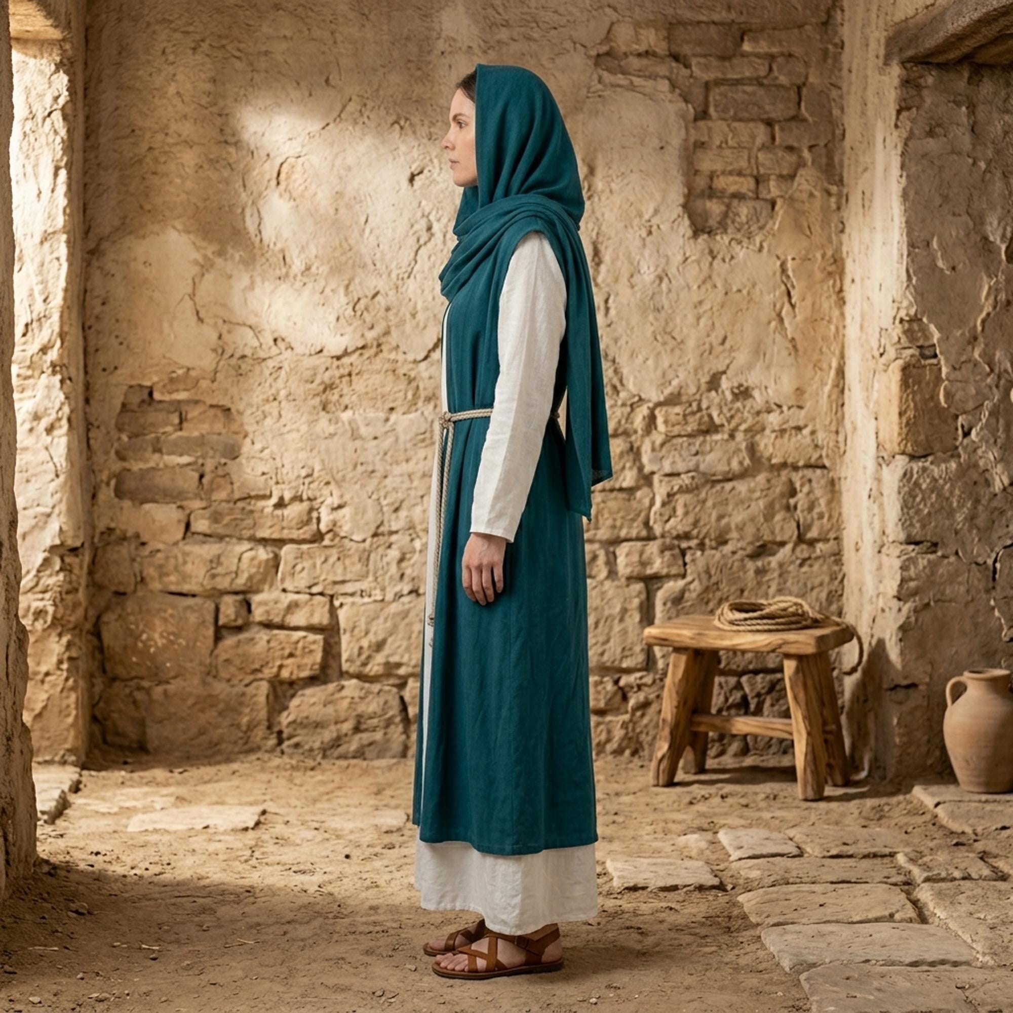 Jesus Era Linen Dress: Biblical Costume, Nativity Robe, Modest Mary ...