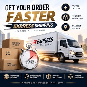 Expressversand-Upgrade & Zusatzgebühren – Erwerben Sie dieses Add-on für eine schnellere Lieferung oder Bestellanpassungen